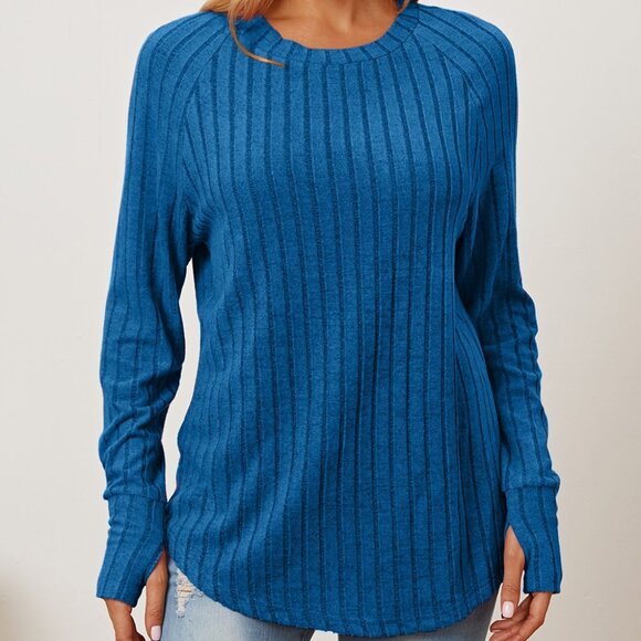 Basic Bae Tops - NWT Basic Bae Full Size Ribbed Thumbhole Sleeve T-Shirt